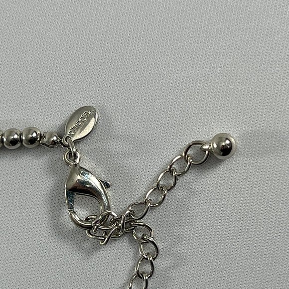 Chicos Silver Tone Beaded Necklace Rhinestones 22" Adjustable - Picture 10 of 11